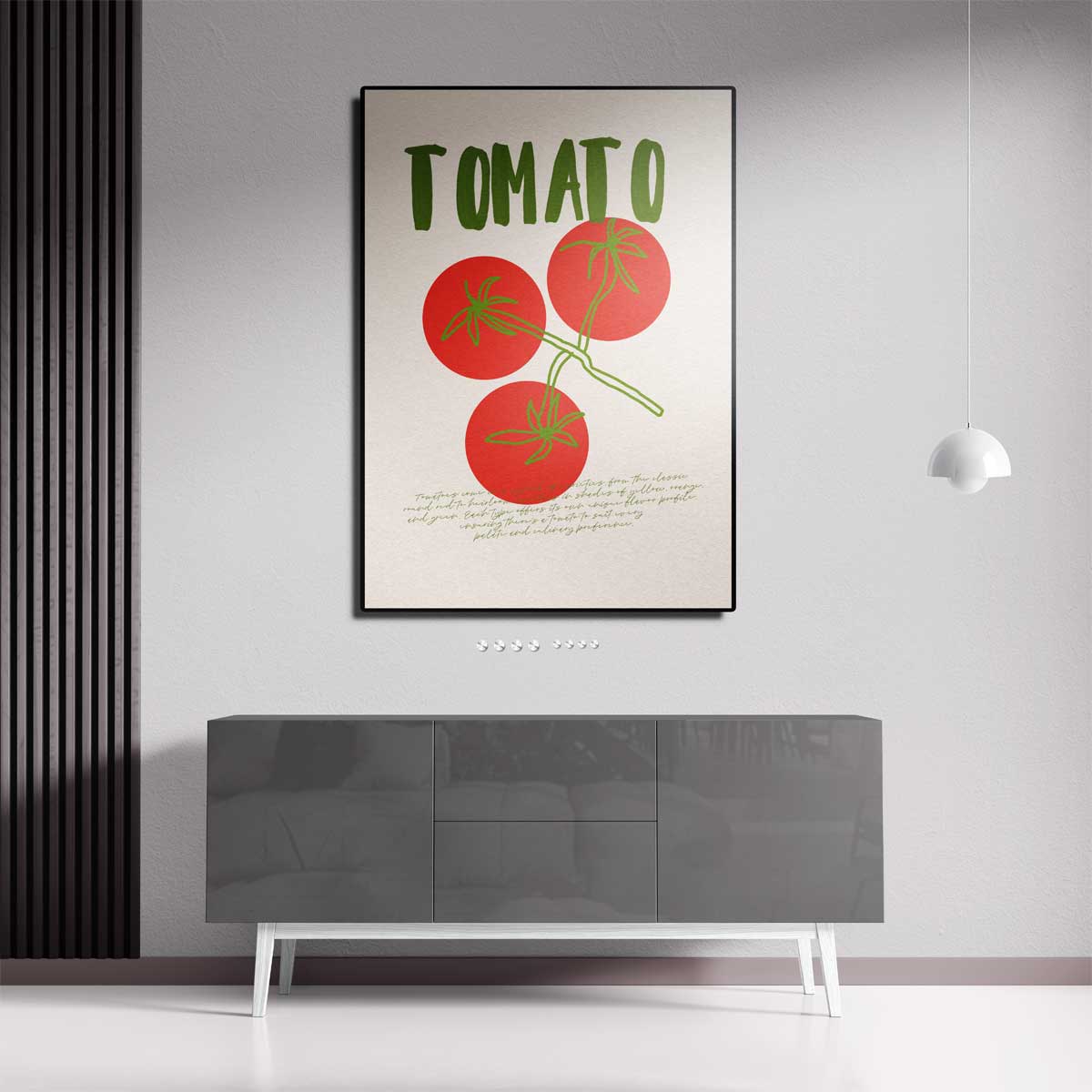 Tomaat Illustratie – modern portret kunstwerk van WallArtistic
