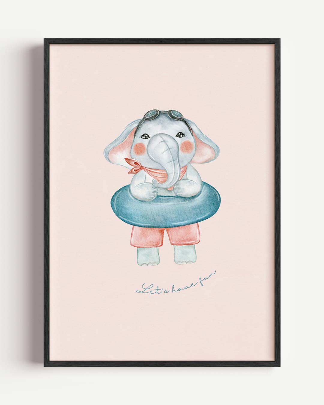 Schattige Olifant Kinderposter – kids portret poster als wanddecoratie
