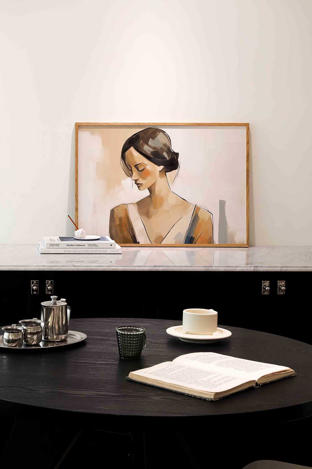 Vrouwelijk silhouet – portret poster in liggend formaat