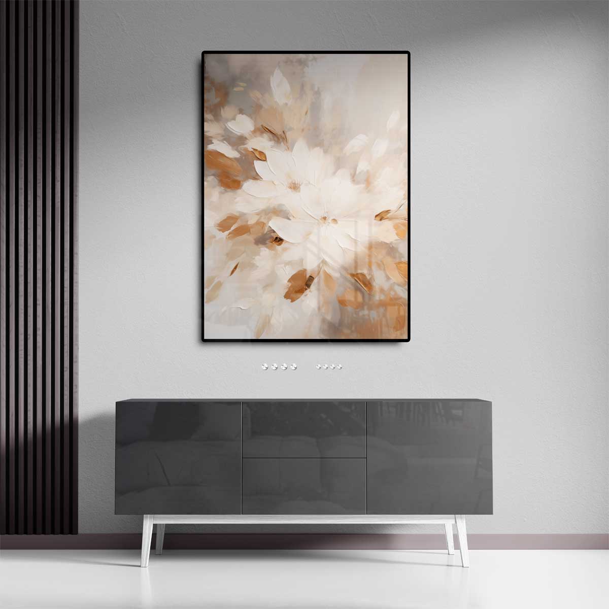 Elegantie in Bloei – staande wandkunst voor woonkamer of interieur