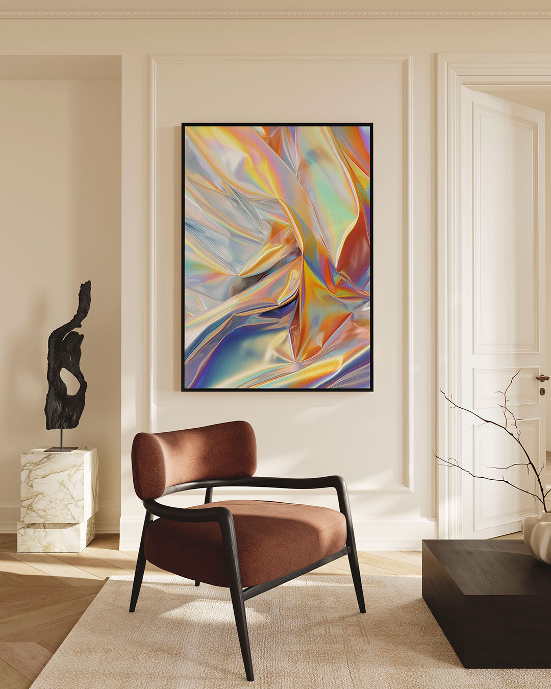 Iridescente kleurenpracht – staande wanddecoratie
