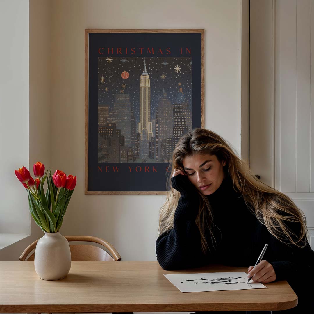 Christmas in New York – staande kerst wanddecoratie van WallArtistic