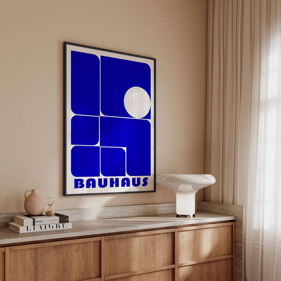 Vormen en vlakken – geometrische Bauhaus poster in staand formaat