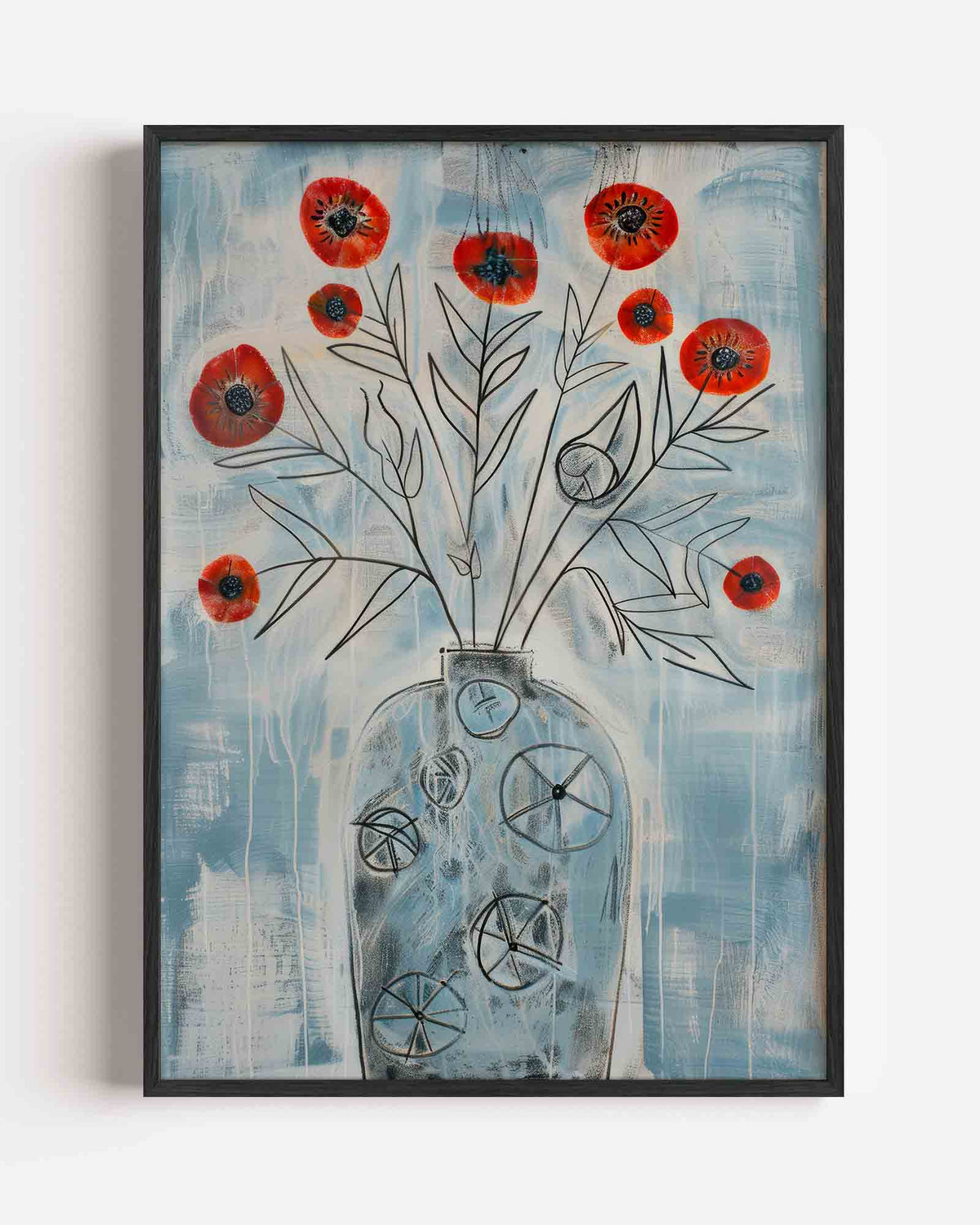 Bloemen in vaas – Kunst & Design poster als staande wanddecoratie