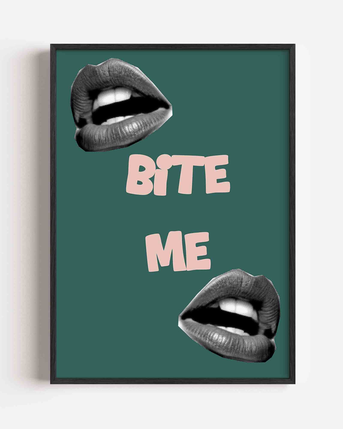 Bijtende lippen – Pop Art portret poster als wanddecoratie