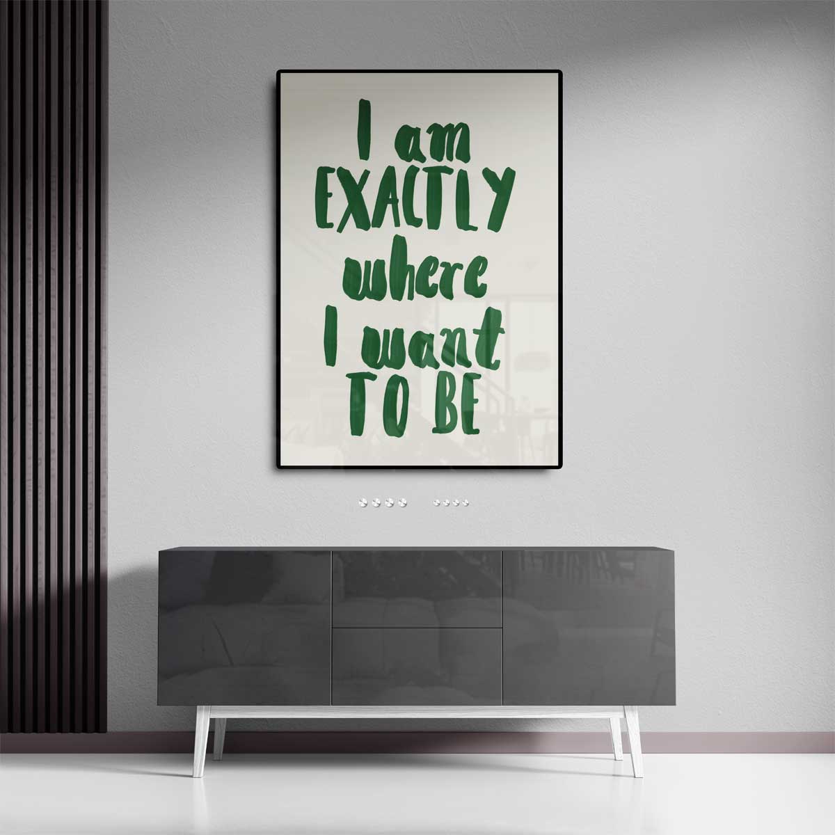 Inspirerende Wandtekst: "Exactly Where I Want to Be" – canvas kunstwerk als wanddecoratie