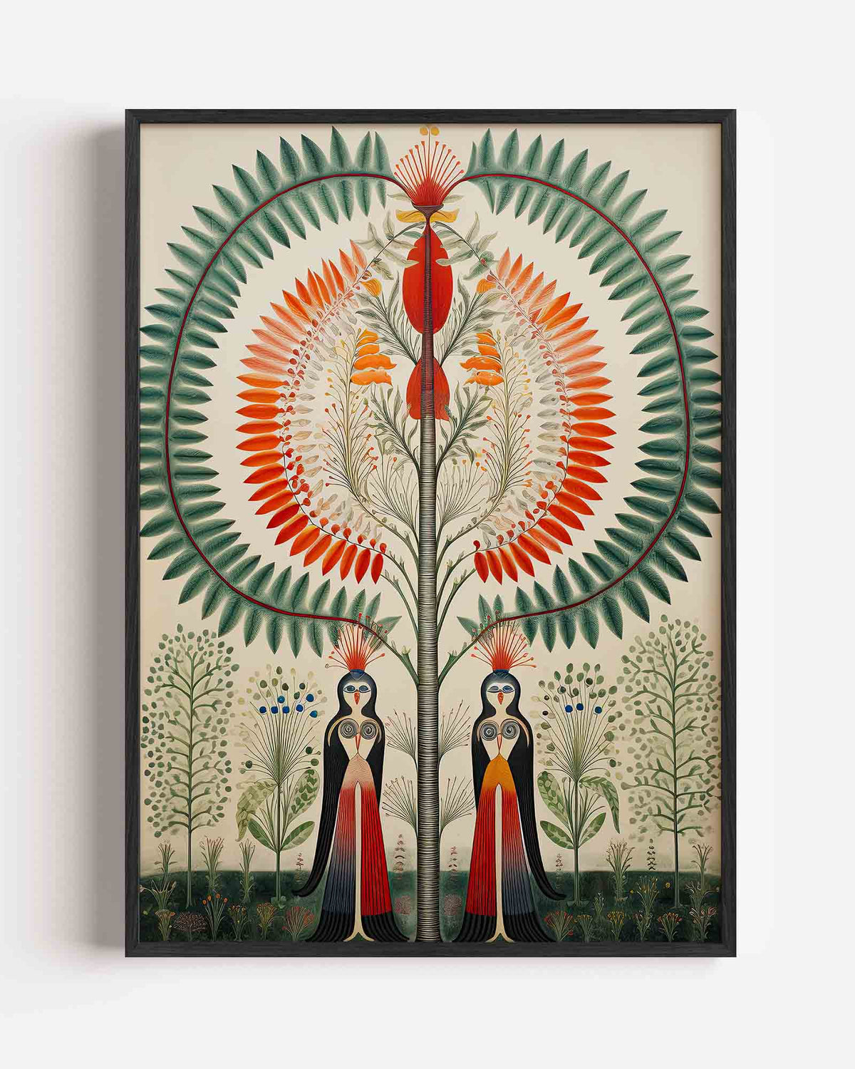 Symmetrische natuurfiguren – surrealistische portret poster als wanddecoratie