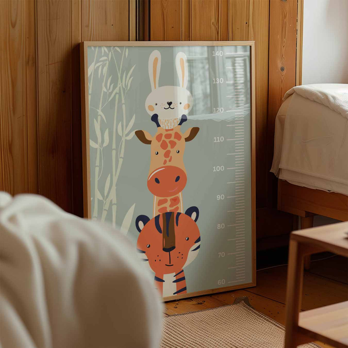 Dierenmeting Groeiposter – staande muurposter voor de kinderkamer