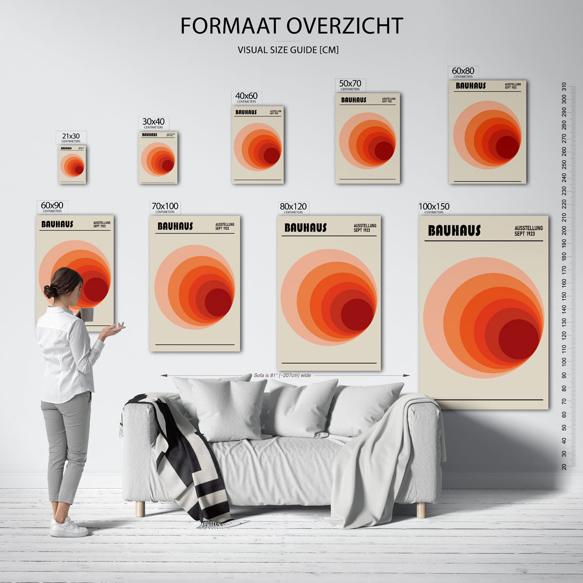 Cirkelvormen en kleur – geometrische poster in Bauhaus-stijl van WallArtistic