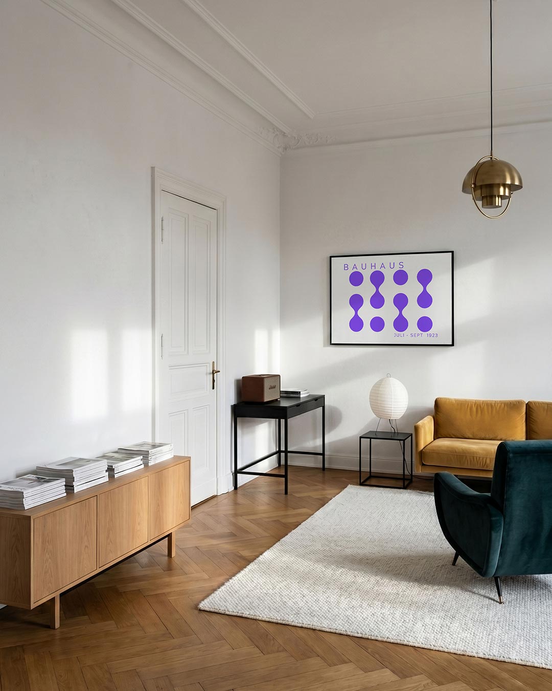Vormritme en kleur – geometrische poster in Bauhaus-stijl van WallArtistic