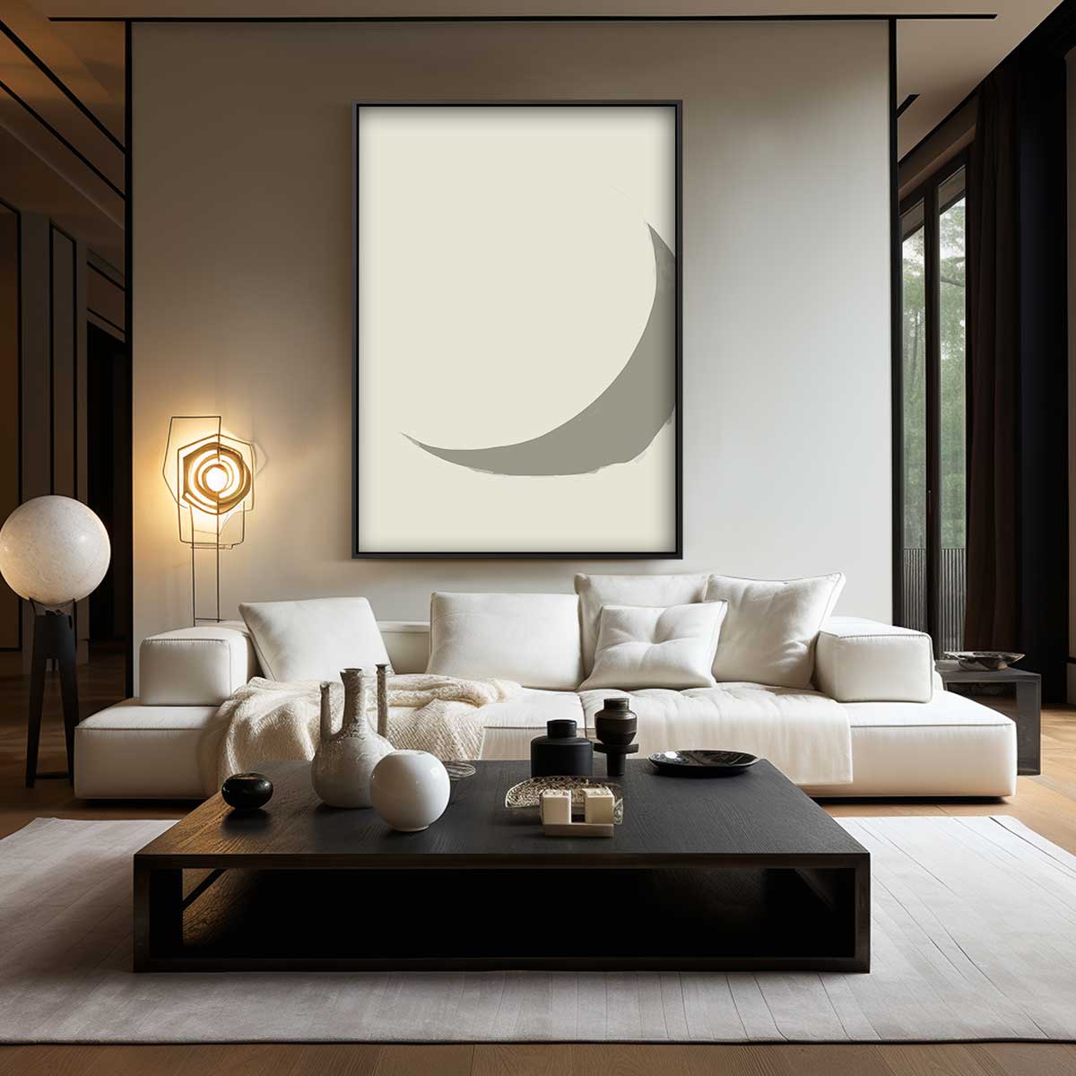 Sereen Halvemaan Abstract – modern portret kunstwerk van WallArtistic