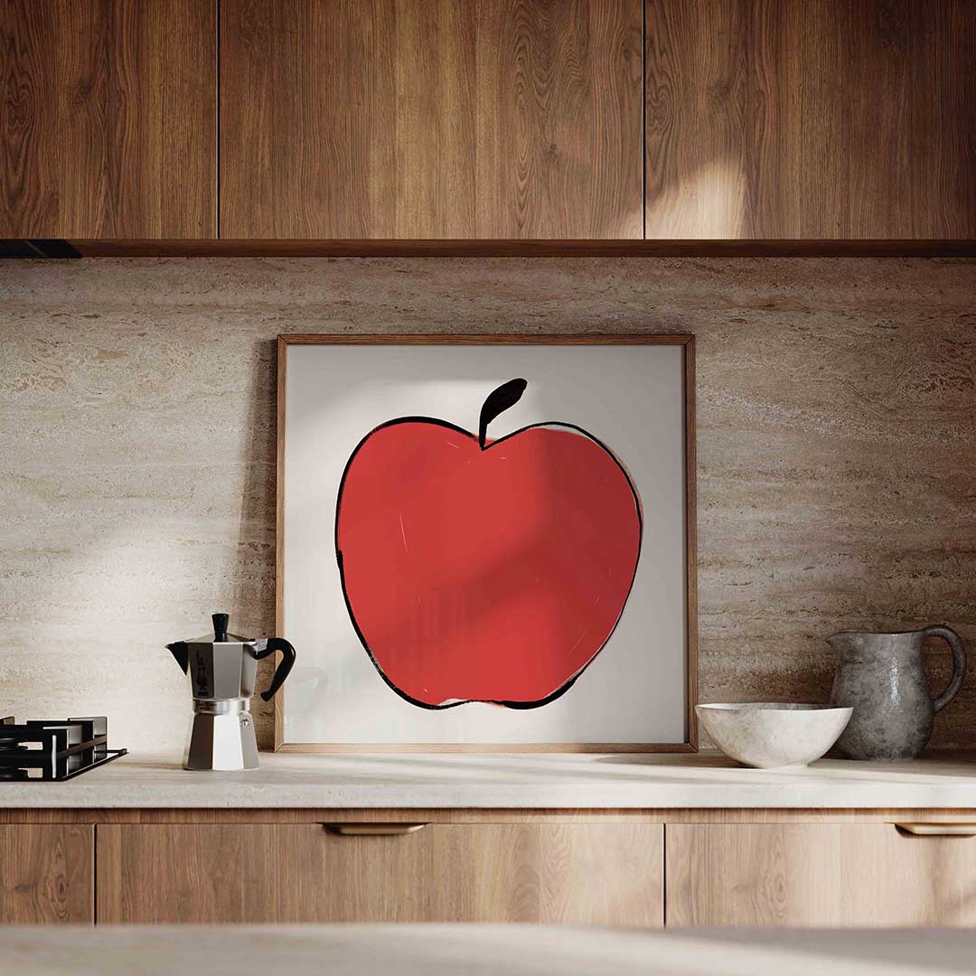 Rode appel – culinaire wandkunst als vierkante poster