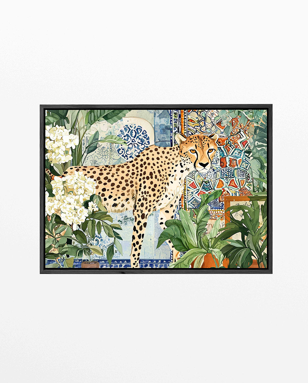 Luipaard en patronen – liggend dieren kunstwerk