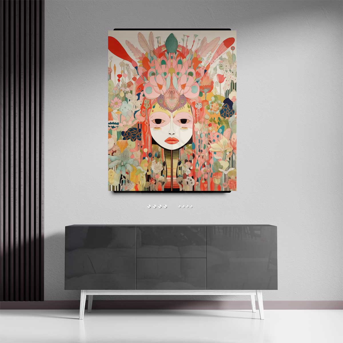 Vrolijke Fantasiegezichten – portret wandkunst van WallArtistic