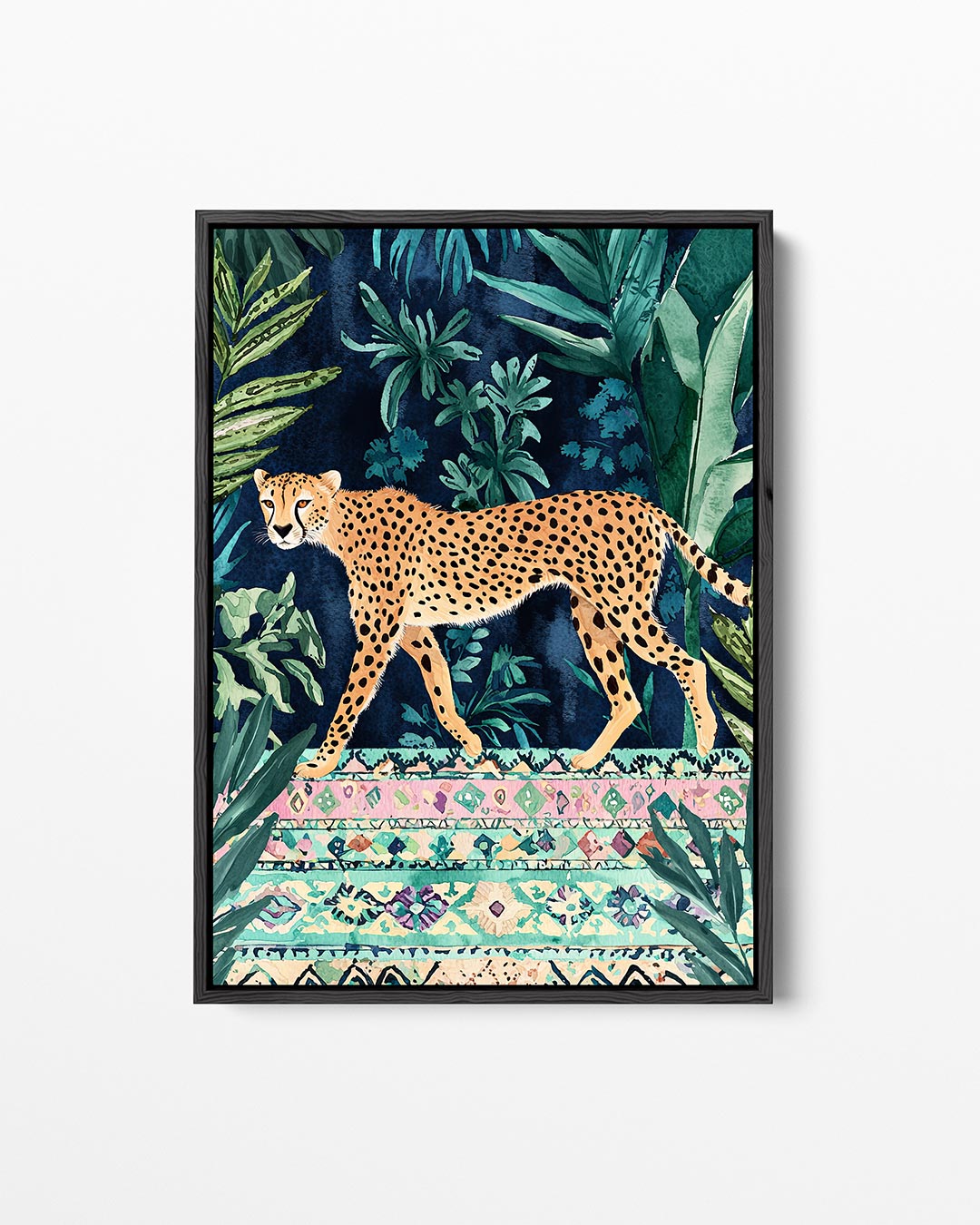 Jungle cheetah wandeling – staand wanddecoratie kunstwerk