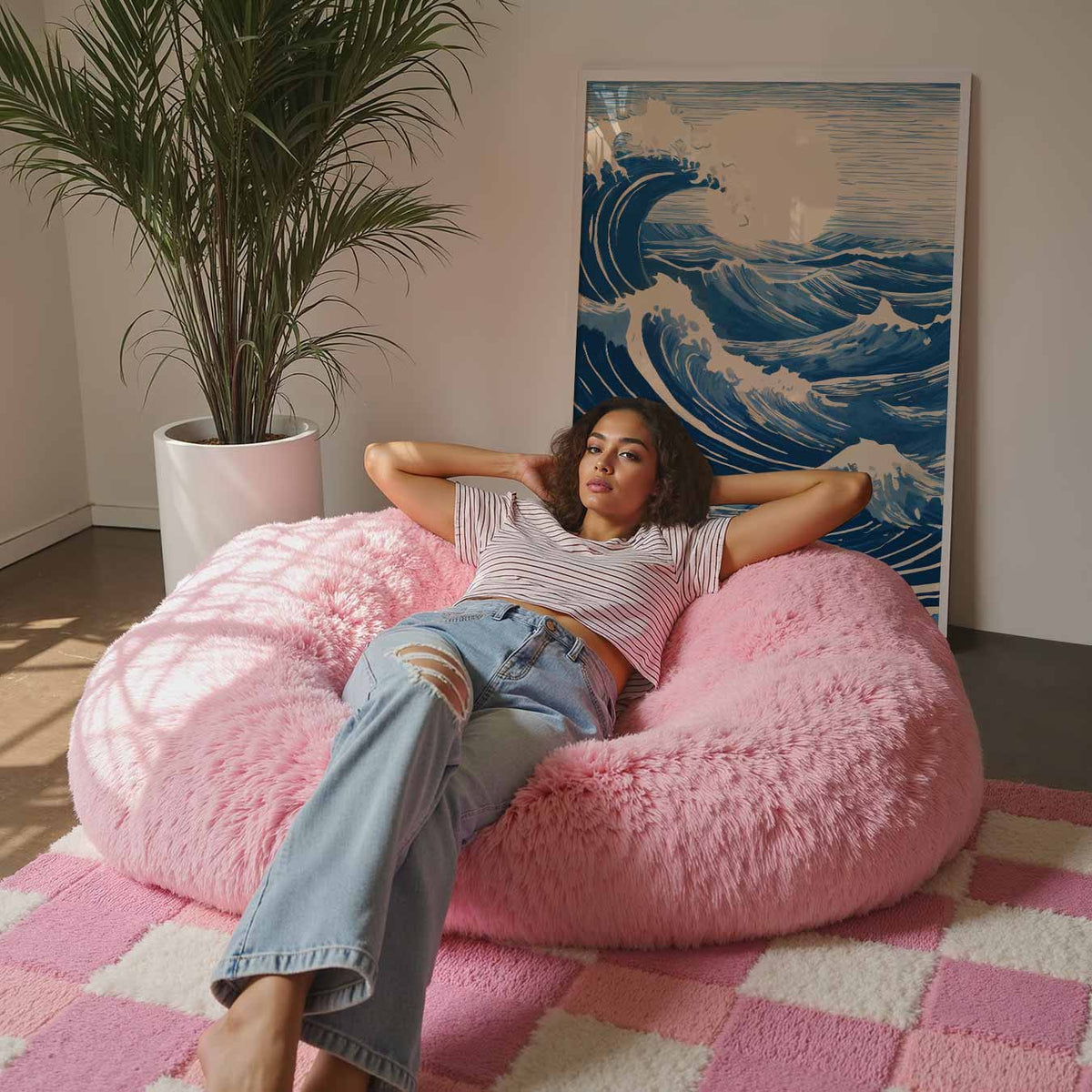 Golvende Oceaankunst – staande zomer wanddecoratie van WallArtistic