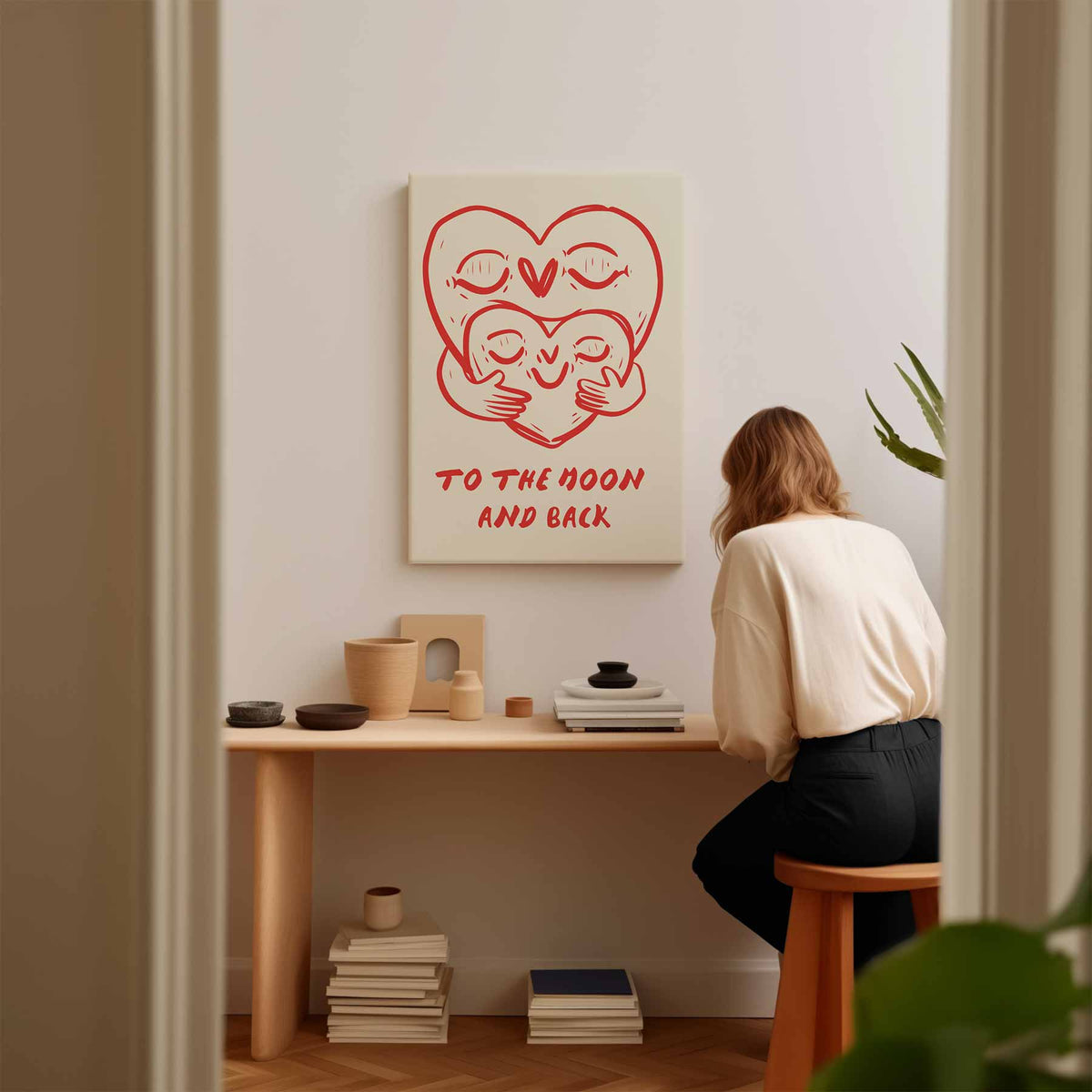 Liefdevolle Harten Knuffel – plexiglas wanddecoratie in portret formaat