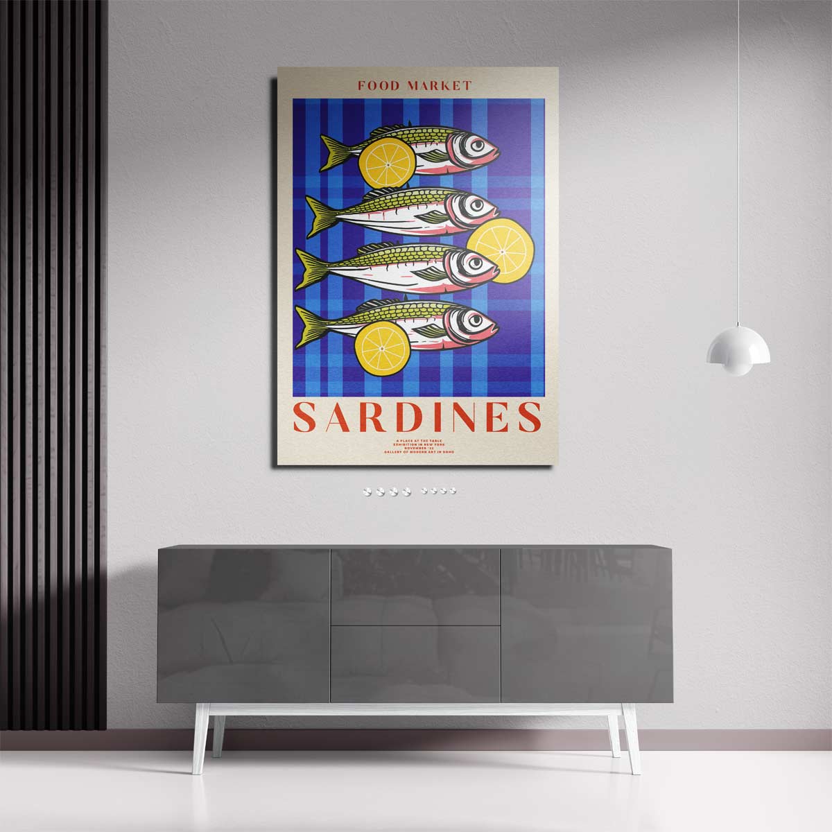 Vrolijke Sardientjes – staande wandkunst voor woonkamer of interieur