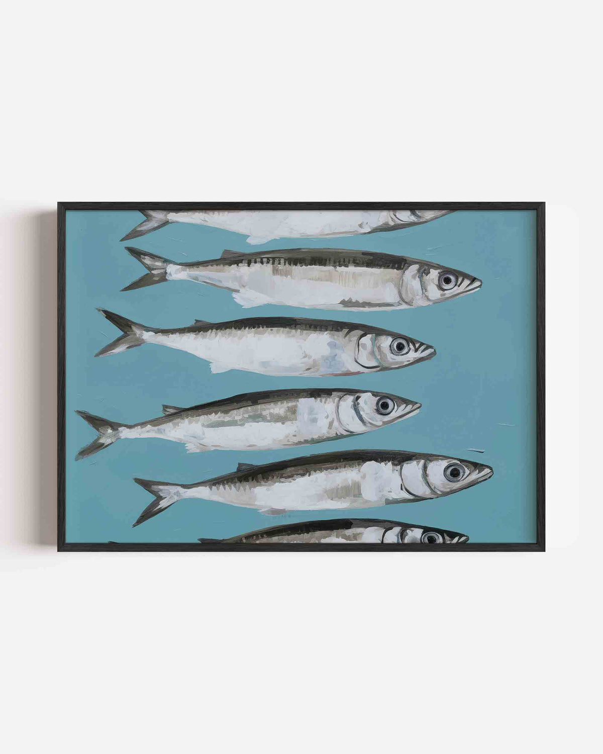 Vissen op blauwe achtergrond – keuken landscape poster als wanddecoratie