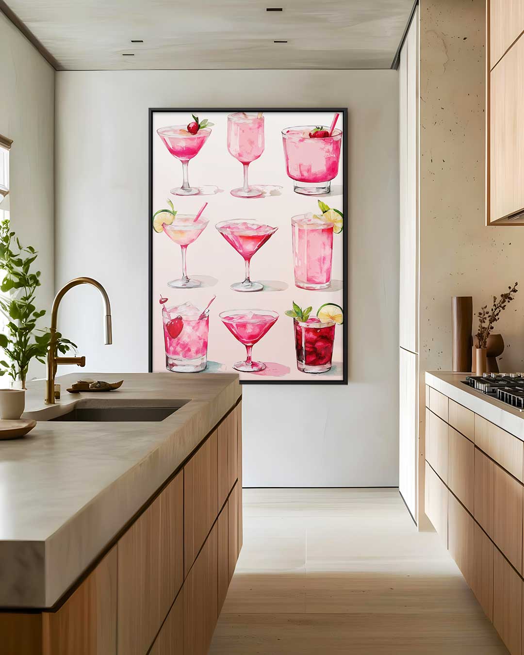Cocktail Illustratie Print – staand kunstwerk voor modern interieur