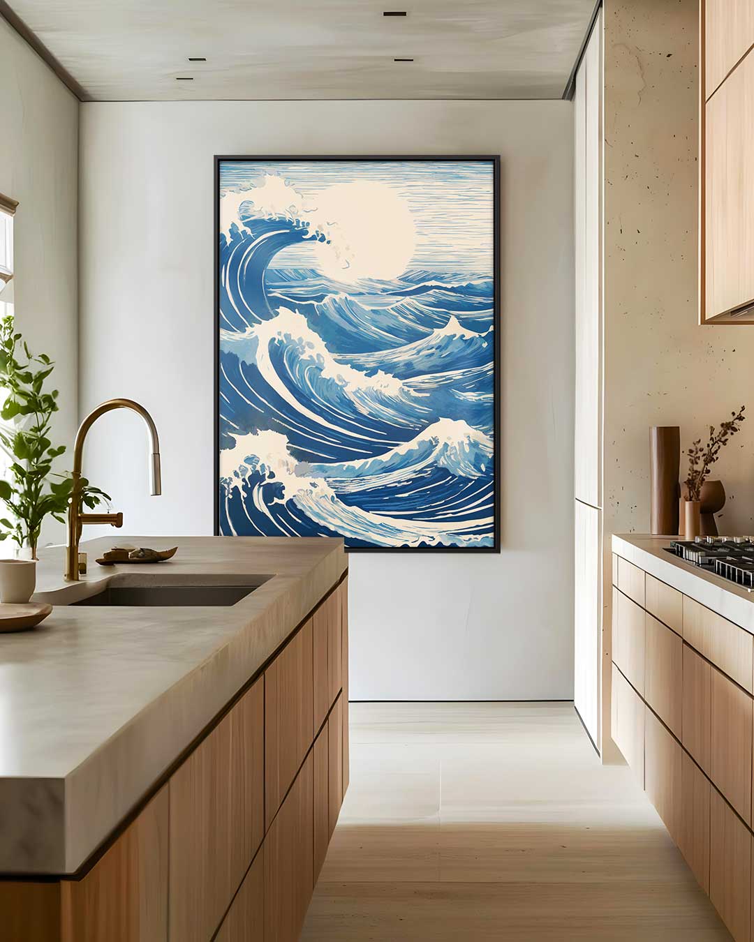 Golven van de Oceaan – canvas wanddecoratie in portret formaat