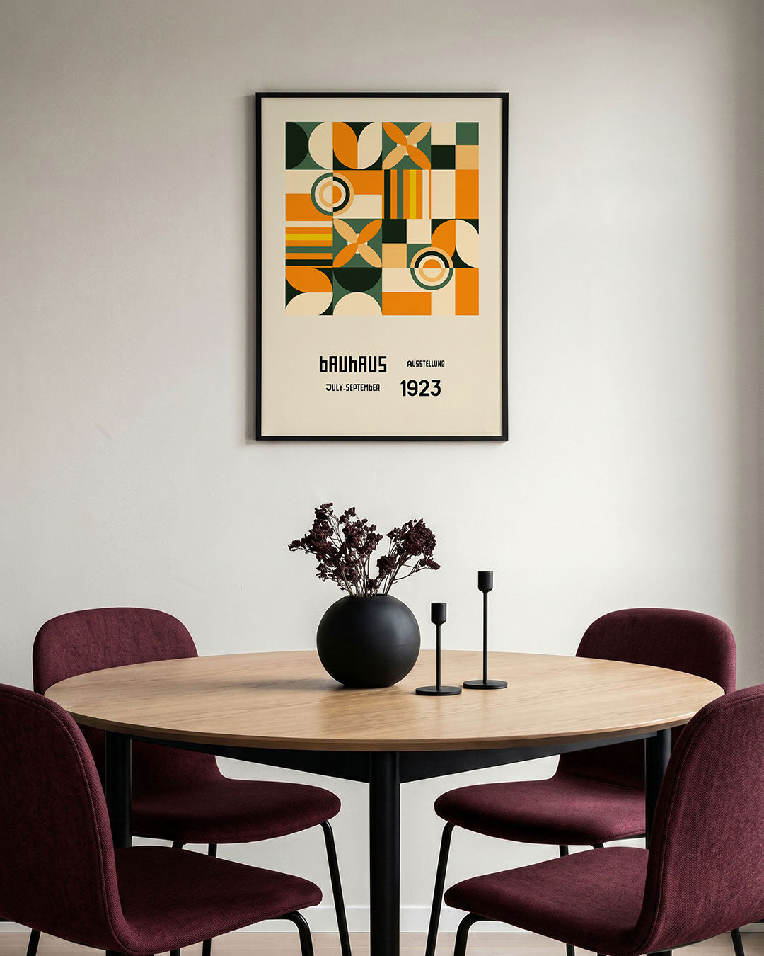 Vormritme en kleur – staande Bauhaus poster voor aan de muur