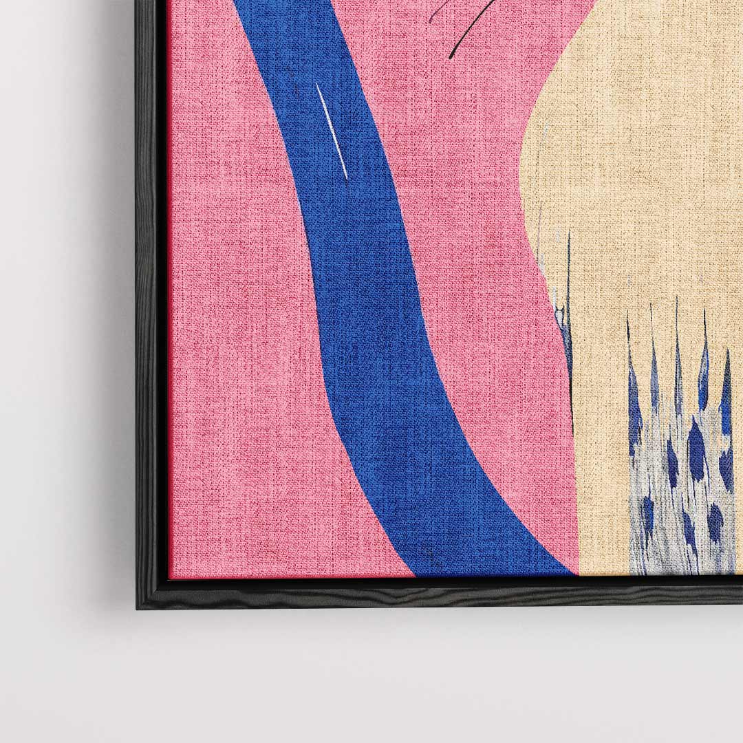 Kleurrijke Kat op Roze Achtergrond – plexiglas wanddecoratie in portret formaat