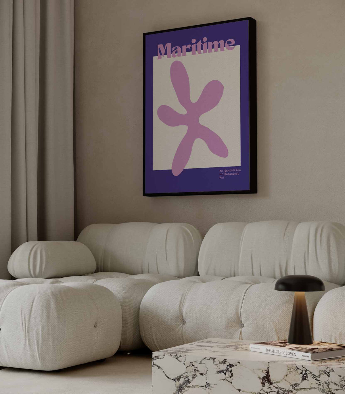 Maritieme Botanische Kunst – staande wandkunst voor woonkamer of interieur