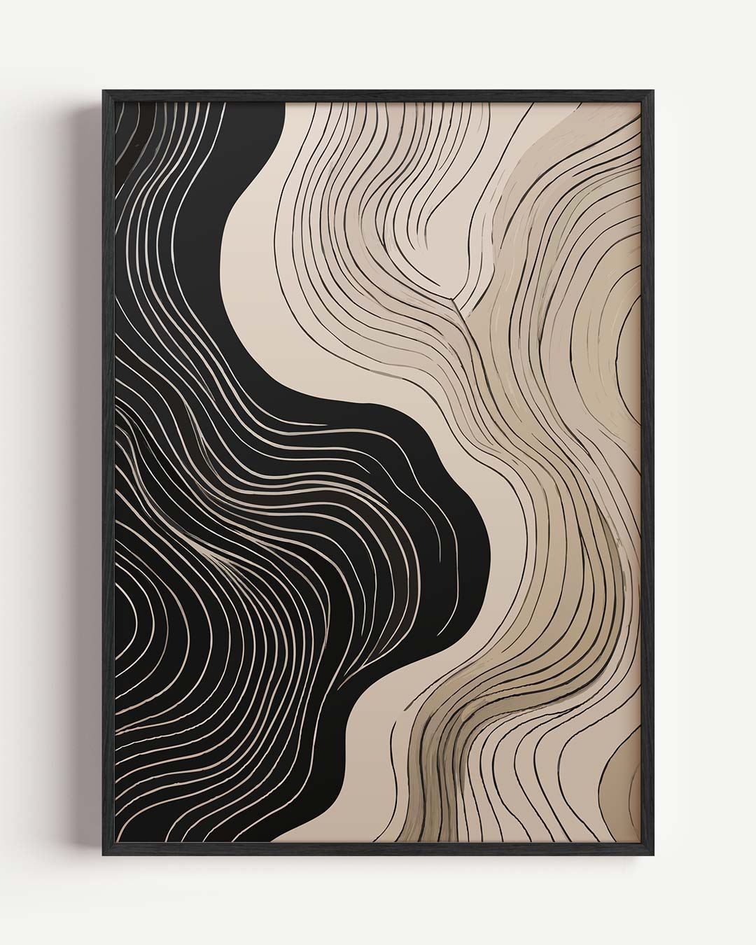 Organische Lijnkunst – kleurrijke abstracte portret poster als wanddecoratie