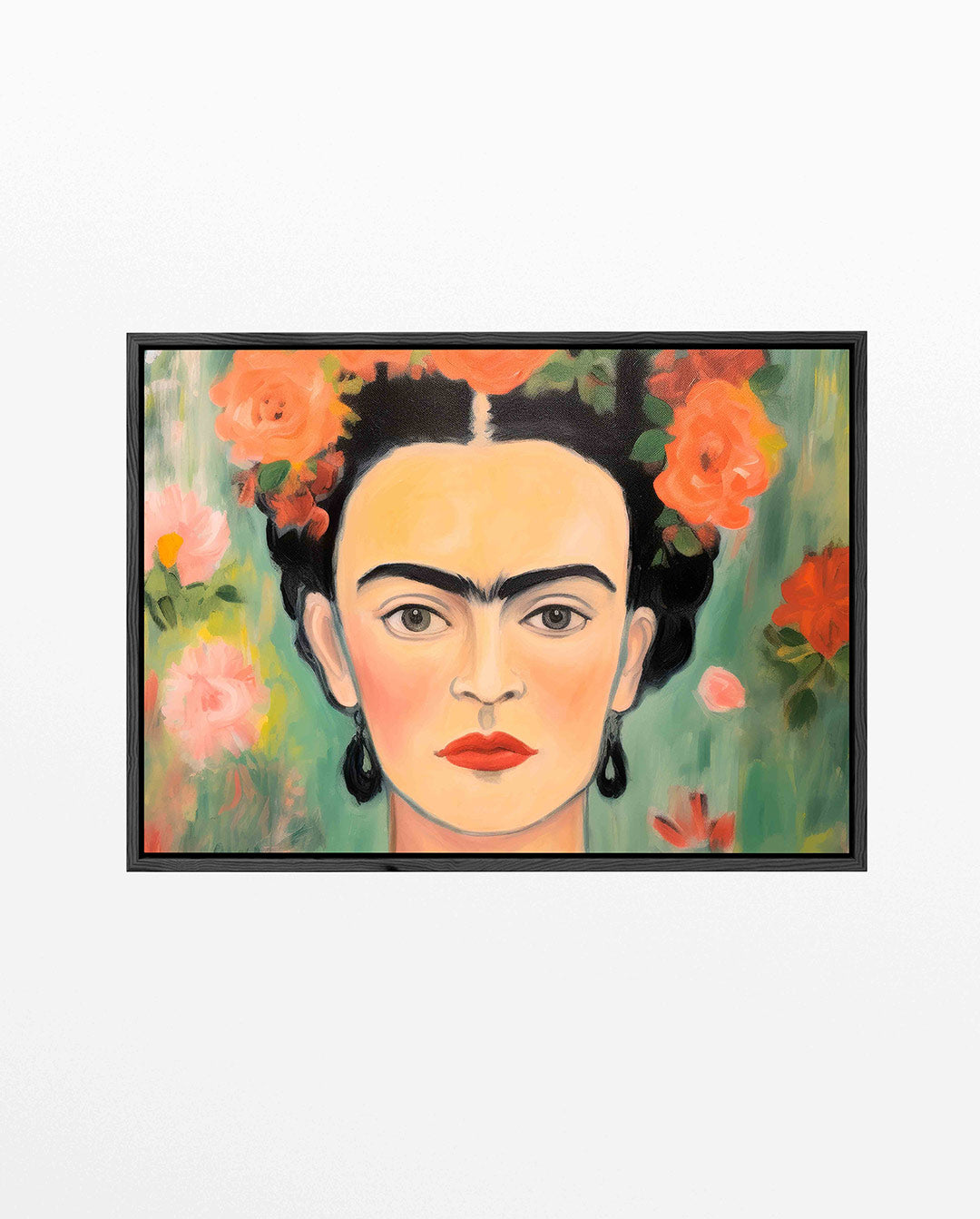 Bloemenportret – Liggende wanddecoratie – liggend portret kunstwerk