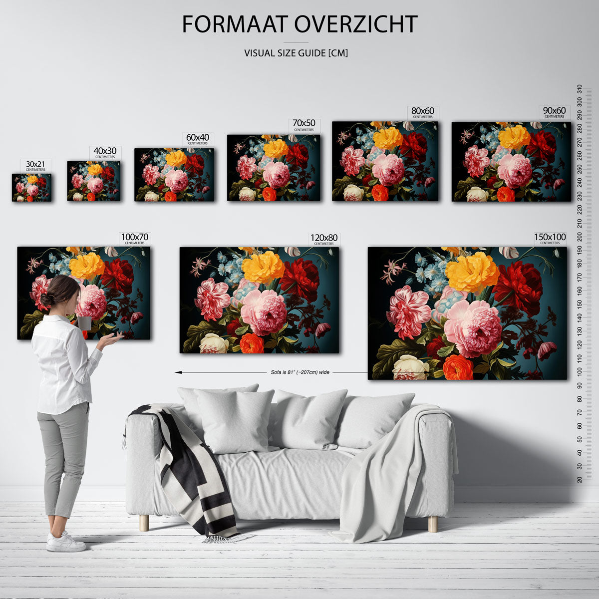 Bloemenpracht – liggende muurposter met bloemen