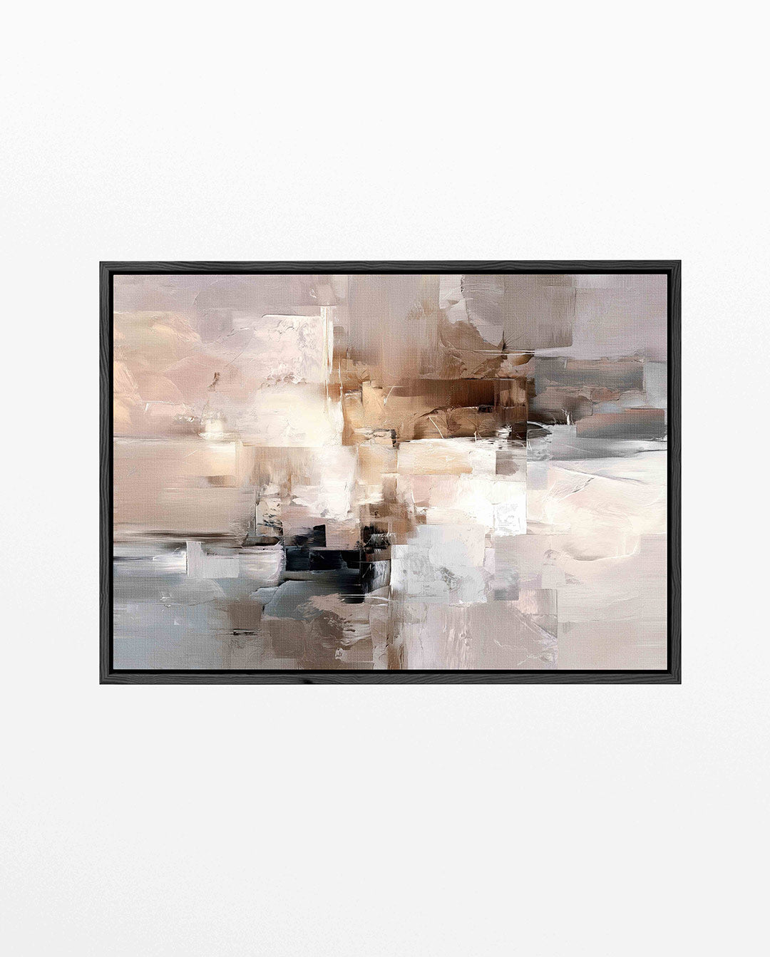 Gelaagde kleurencompositie – Beige – liggend abstract kunstwerk