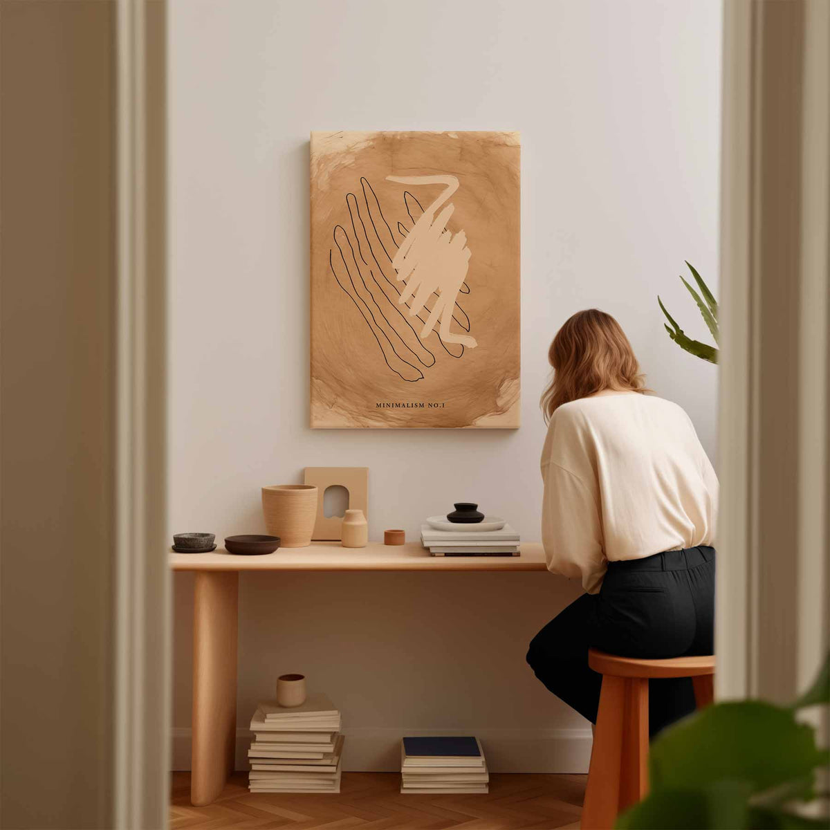 Minimalisme No.1 – modern portret kunstwerk van WallArtistic