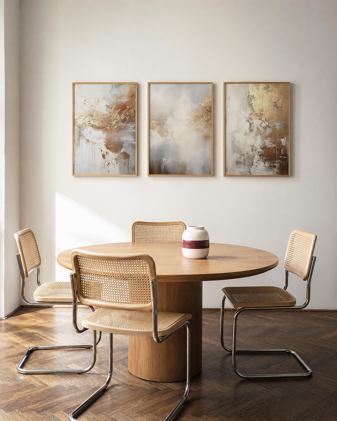 Gouden vleugels driedelige posterset in interieur