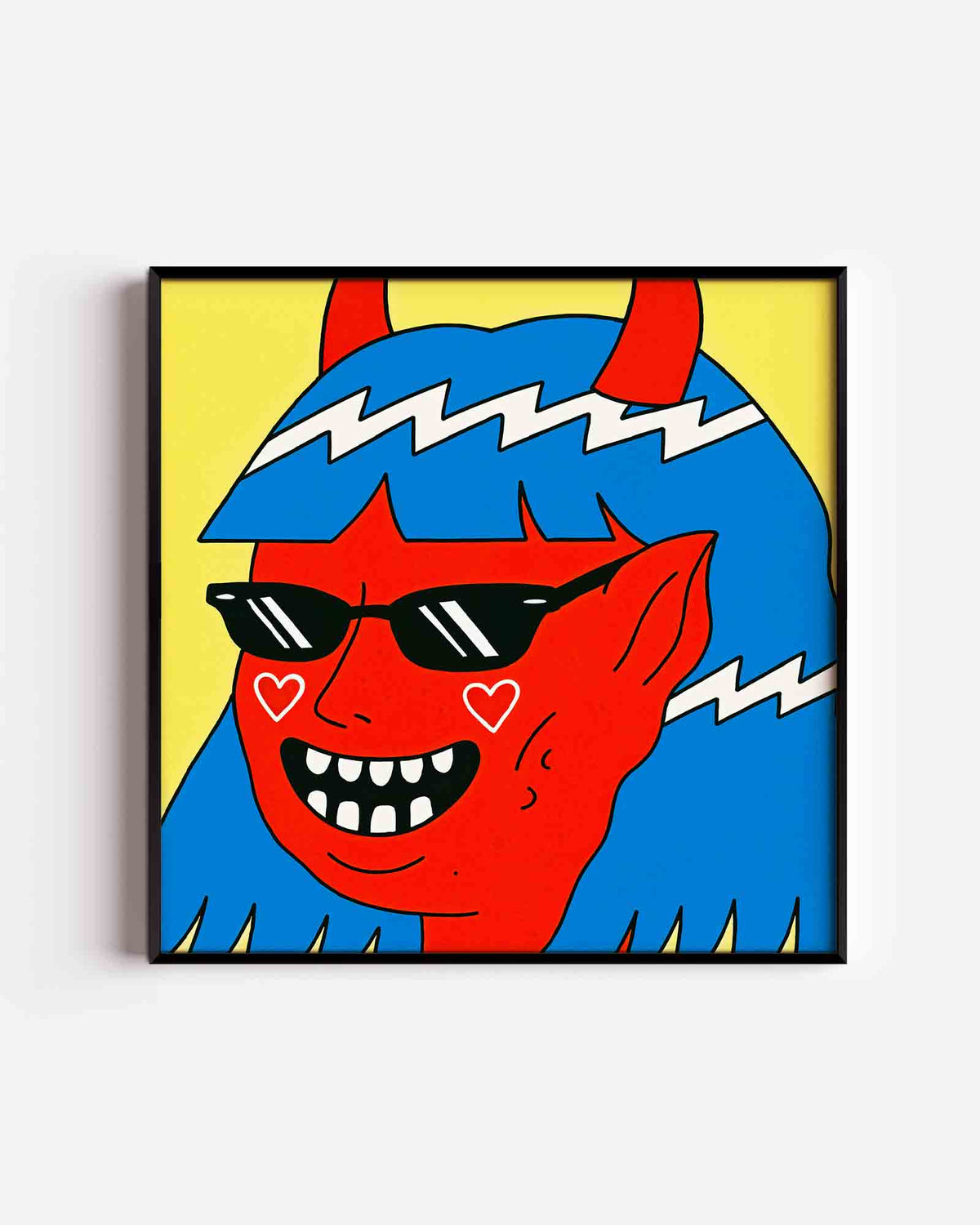 Duivelse glimlach – Pop Art vierkante poster als wanddecoratie