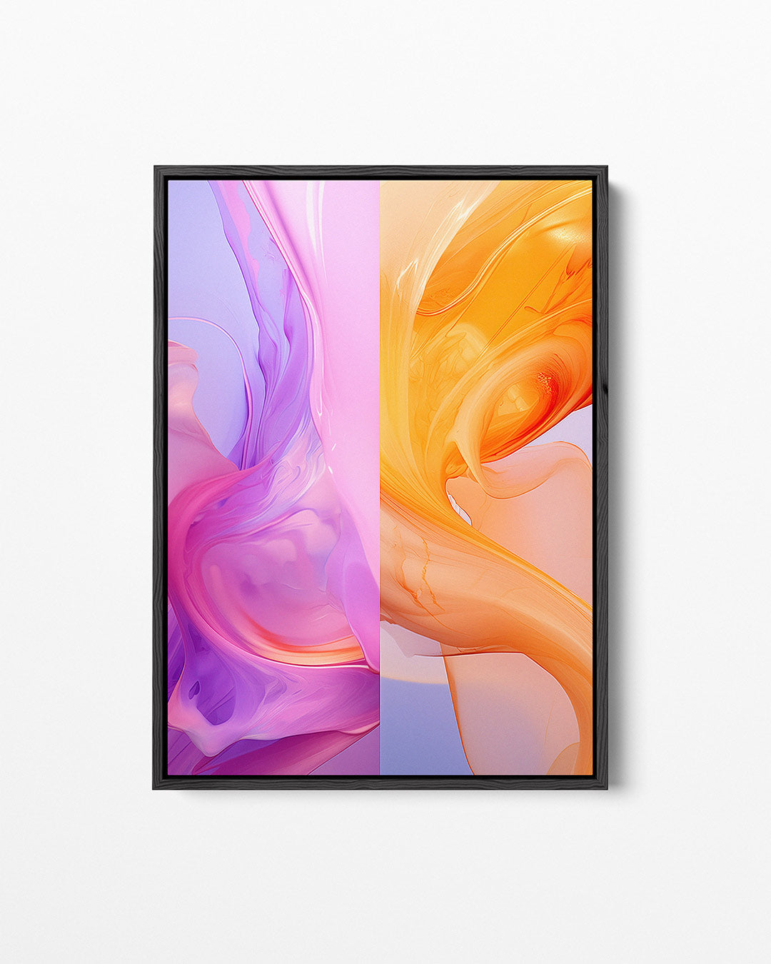 Vloeiende kleurencompositie – Oranje – staand wanddecoratie kunstwerk