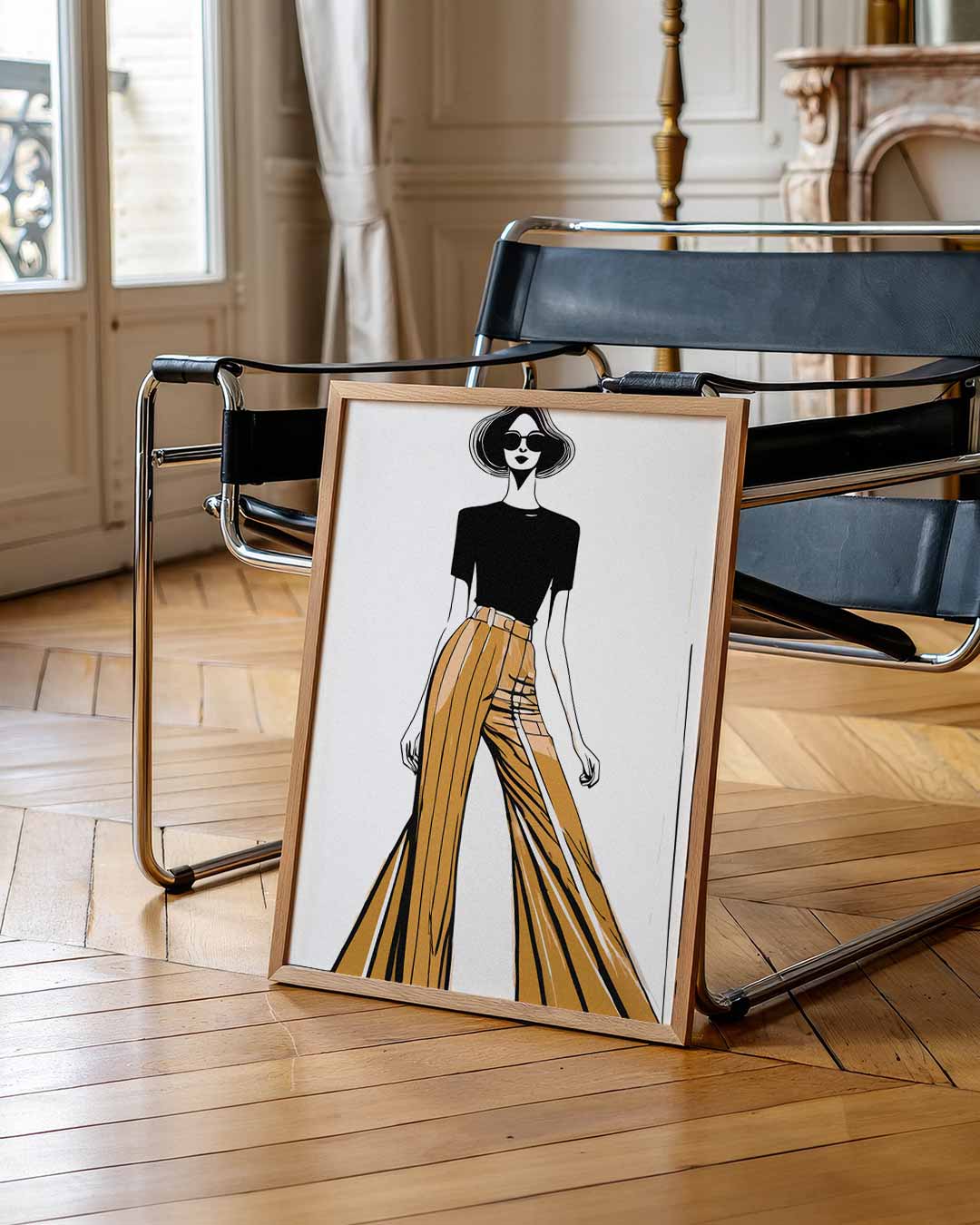 Trendy Fashionista Illustratie – urban poster in staand formaat