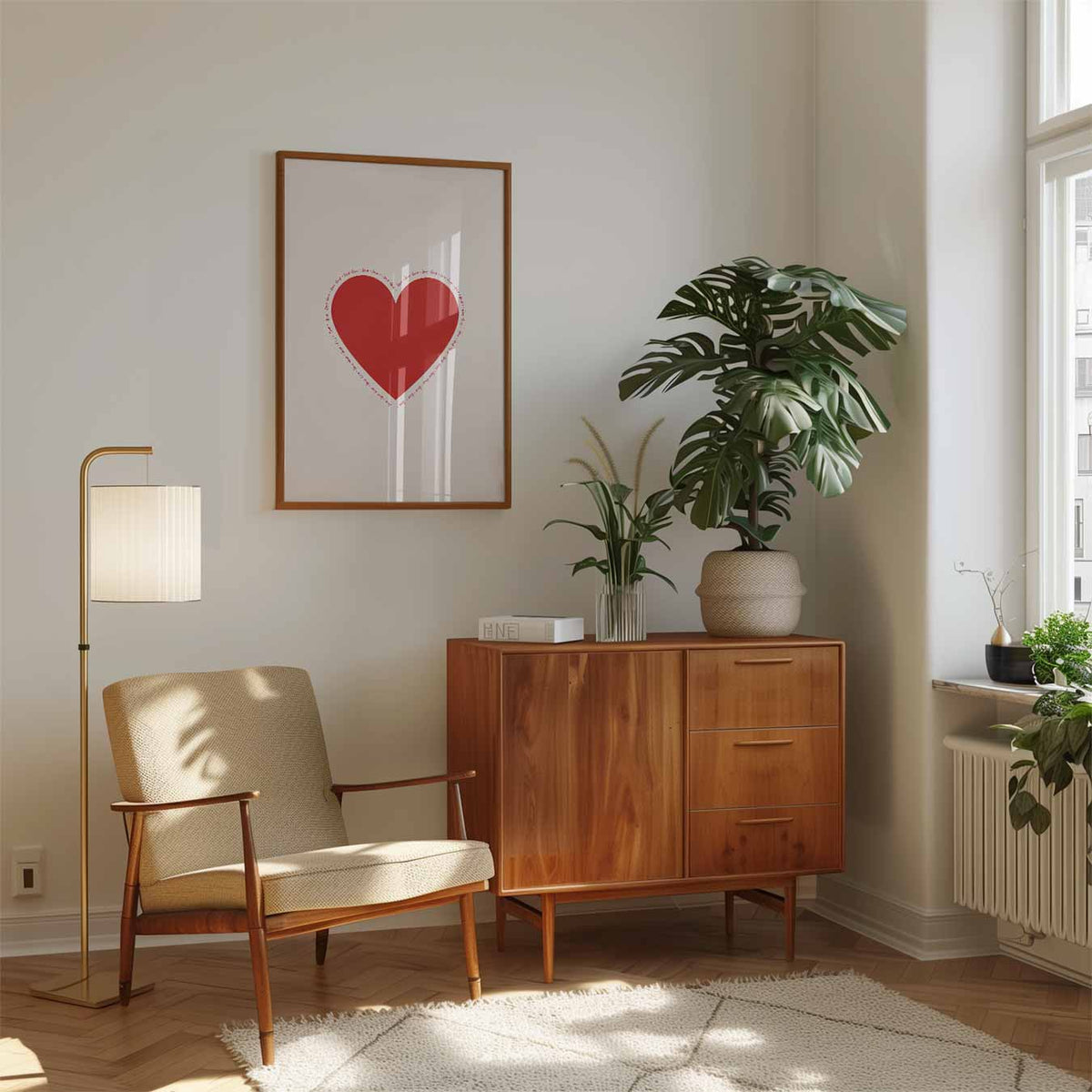 Love Hart – staande muurposter met zomerse uitstraling