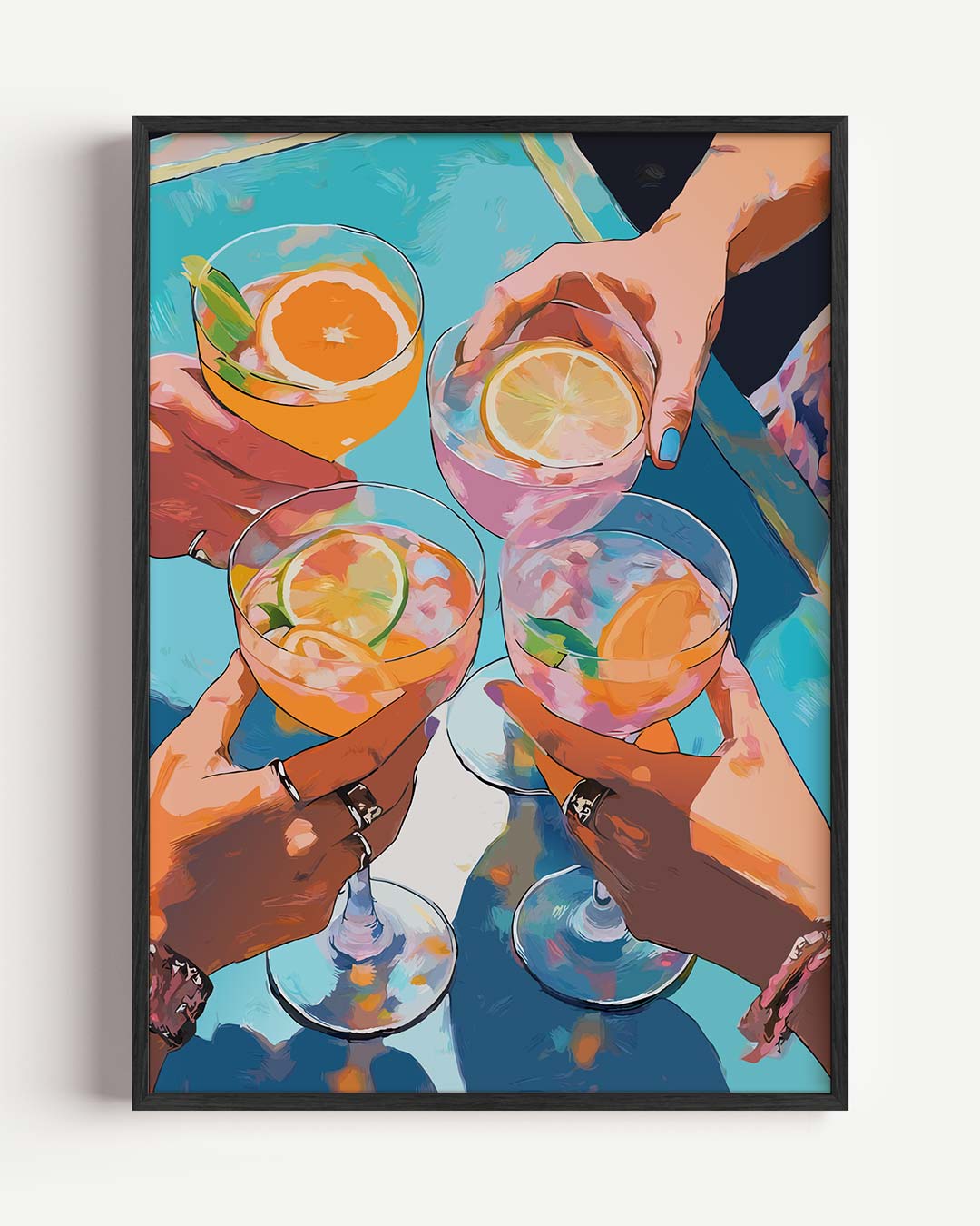 Vrolijke Zomerdrankjes – keuken portret poster als wanddecoratie