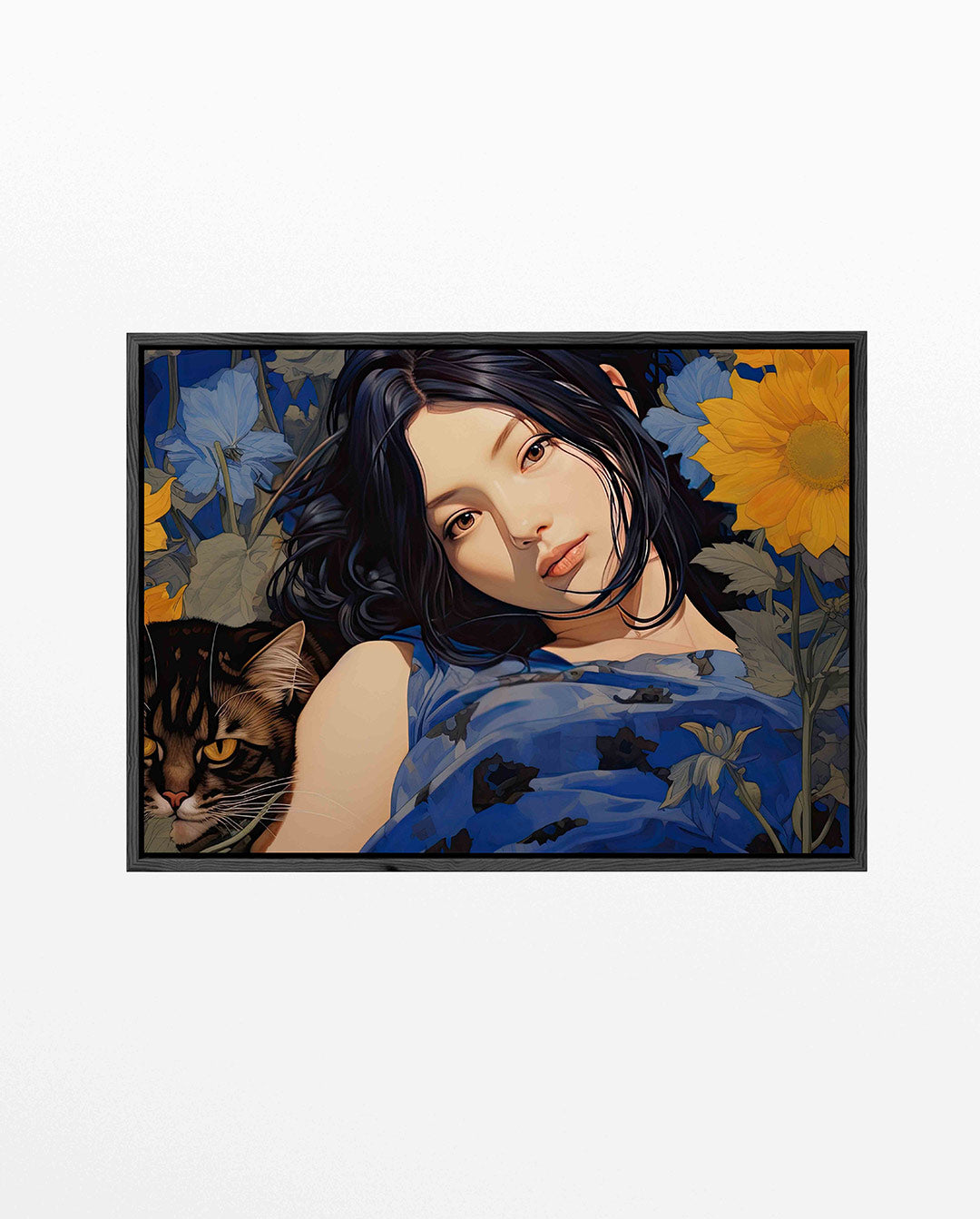 Dromerige bloemenportret – liggend portret kunstwerk
