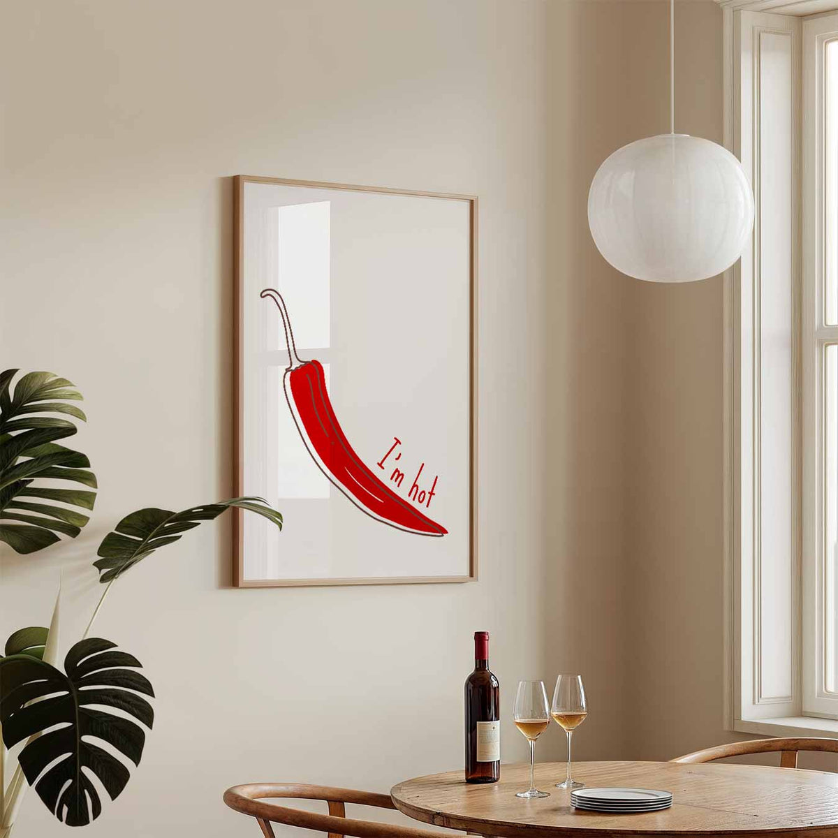 Pittige Chili Peper – staande keuken wanddecoratie van WallArtistic