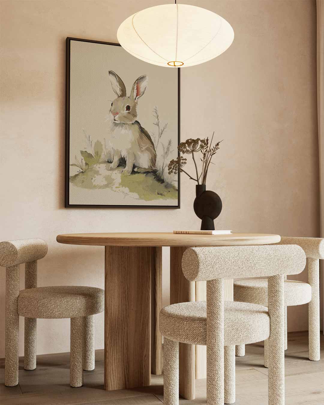 Schattig Konijn in de Natuur – staand kunstwerk voor modern interieur
