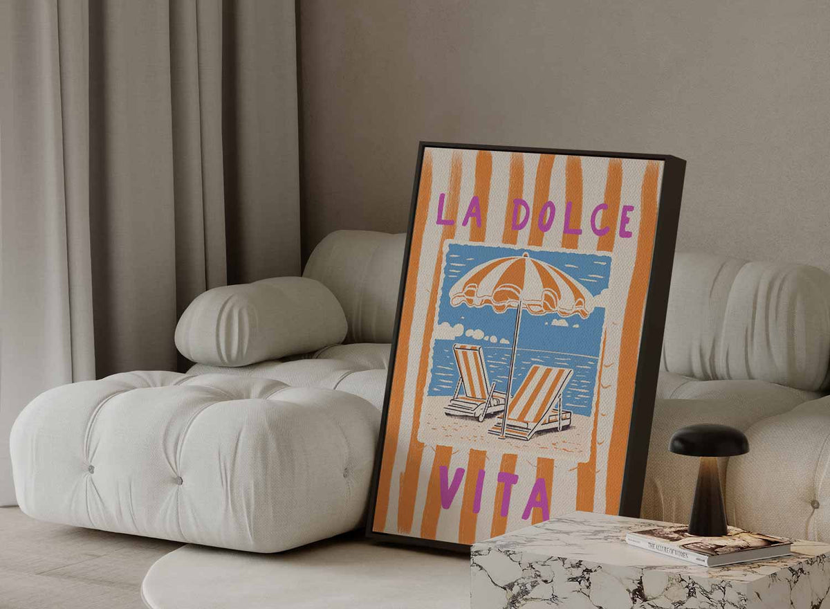 La Dolce Vita Strandkunst – dibond kunstwerk als wanddecoratie