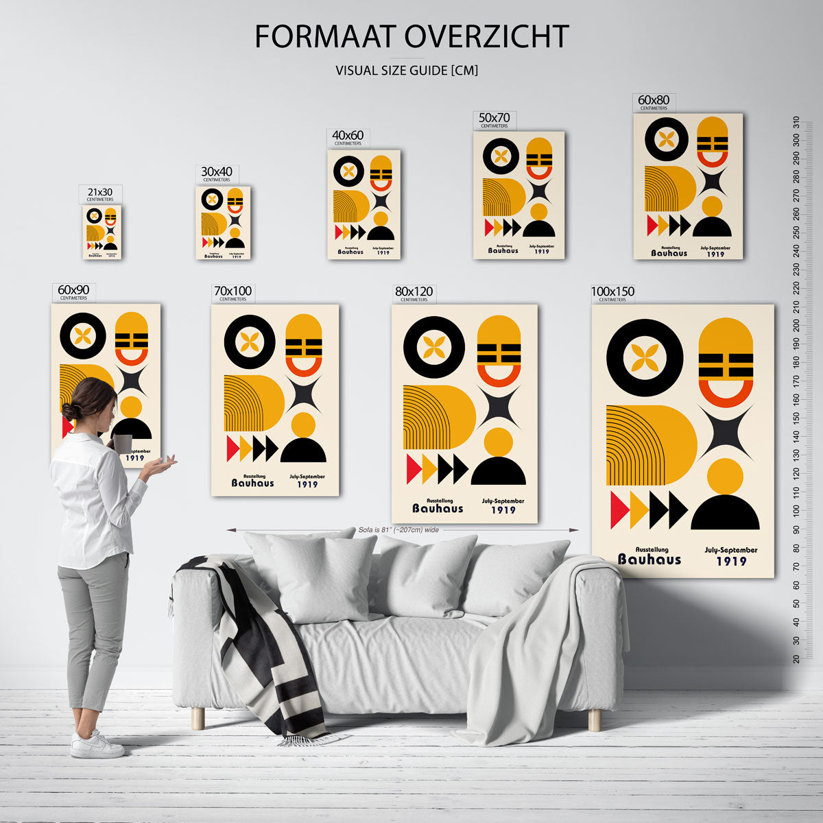 Vormen en vlakkenspel – geometrische poster in Bauhaus-stijl van WallArtistic