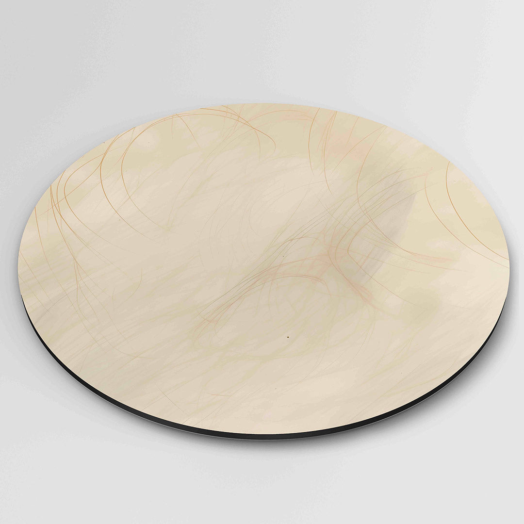 Beige lijnen – ronde wanddecoratie met abstract ontwerp