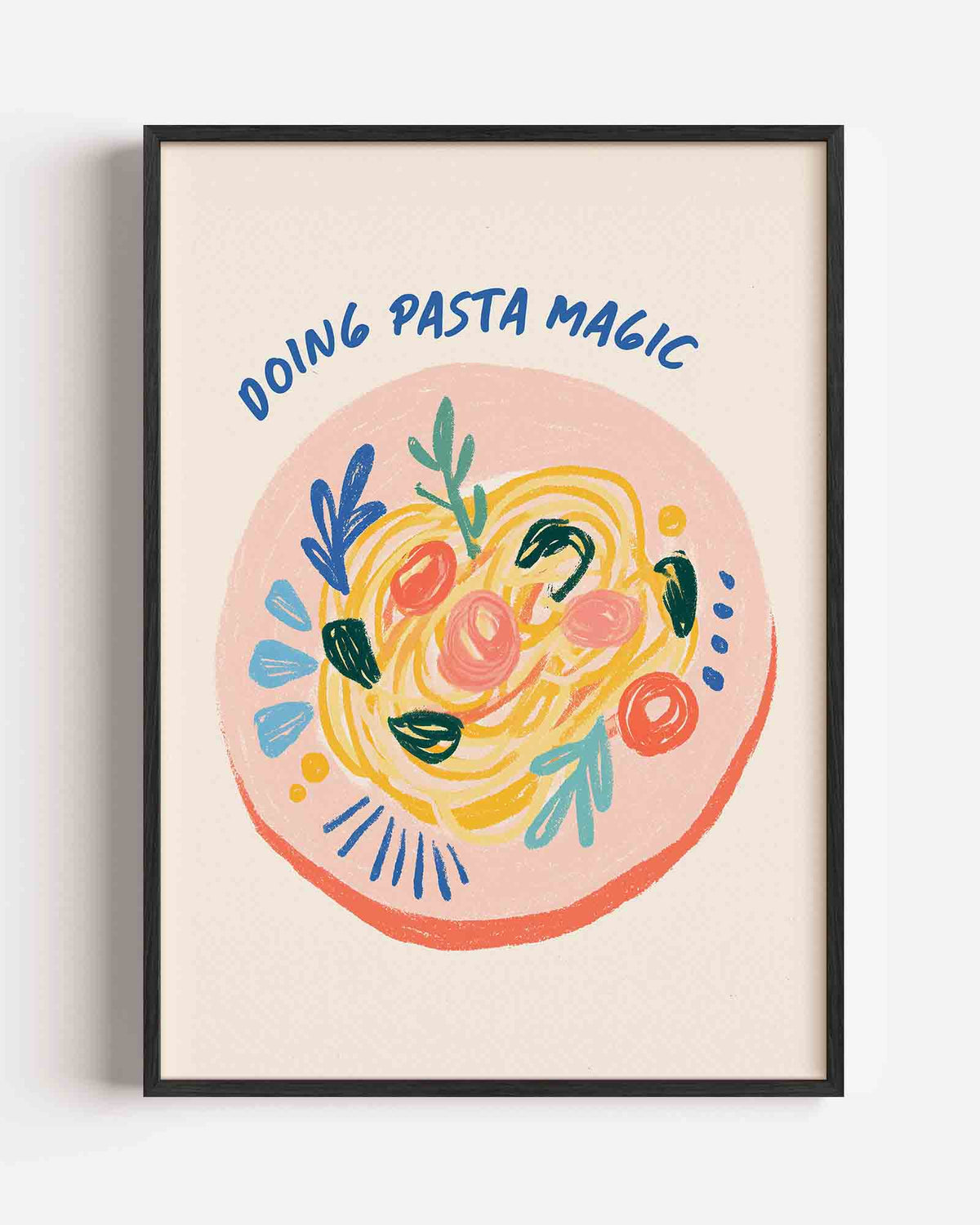 Doing pasta magic – keuken portret poster als wanddecoratie