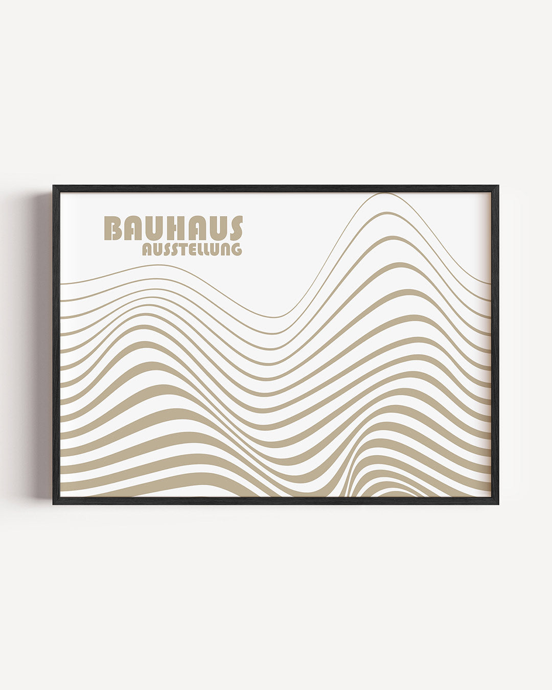 Golvend lijnenspel – liggende Bauhaus poster als wanddecoratie