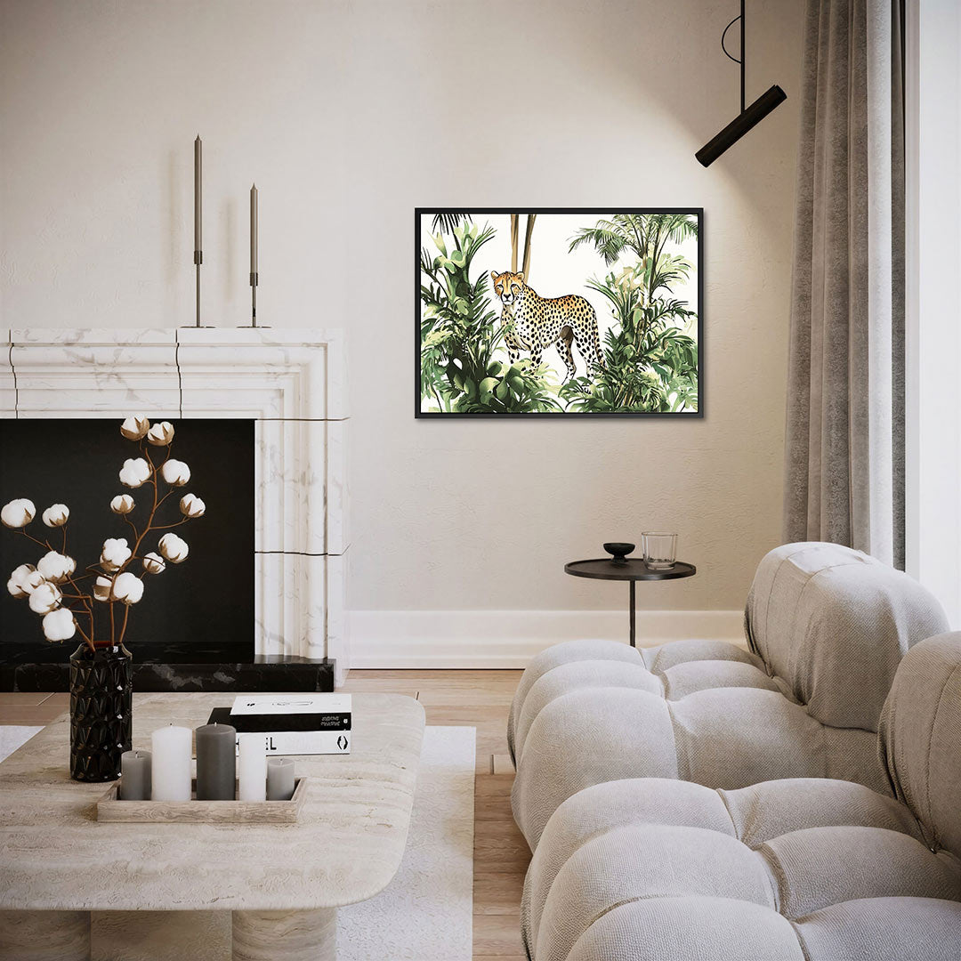 Luipaard in jungle – liggende wanddecoratie