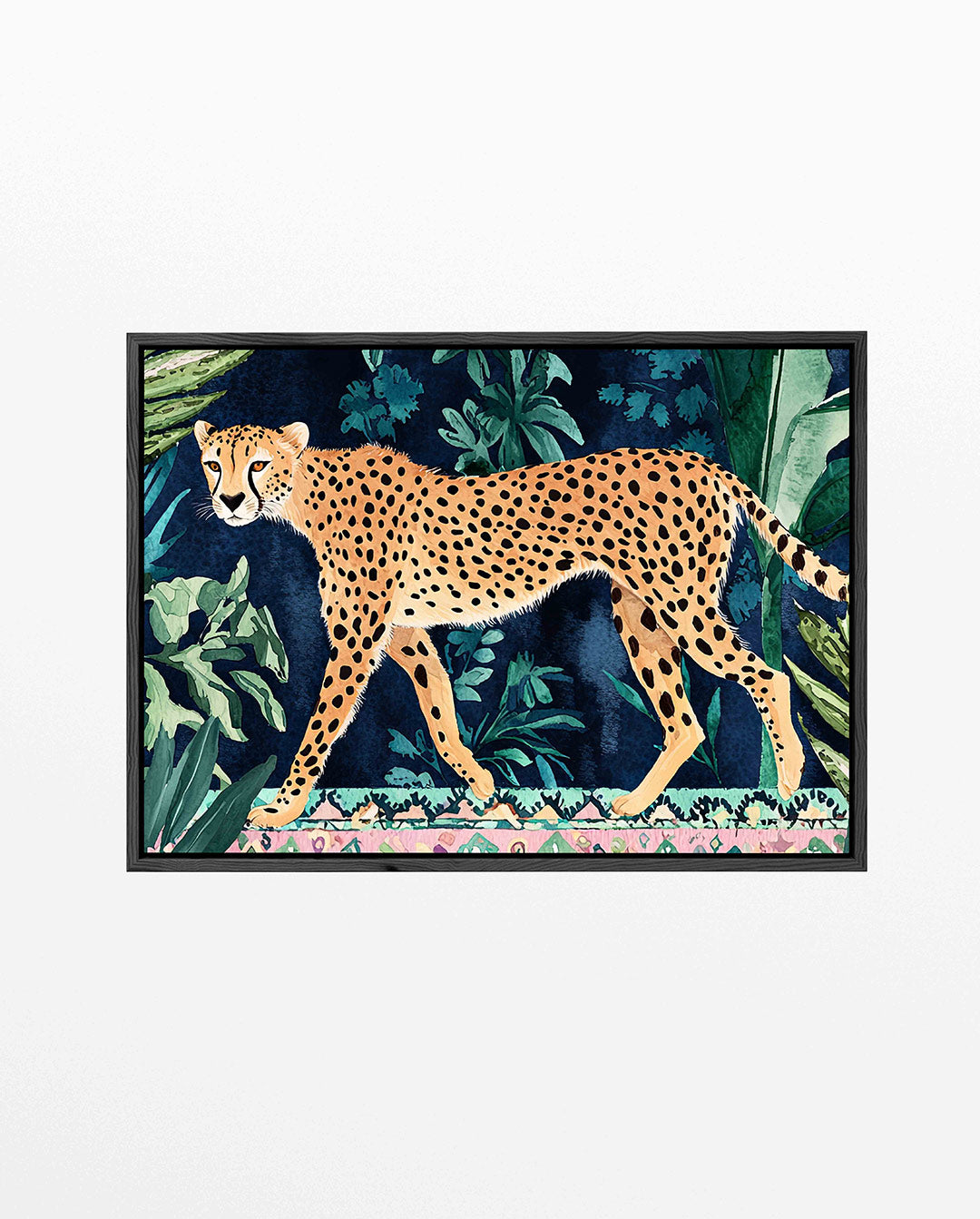 Luipaard in jungle – liggend dieren kunstwerk