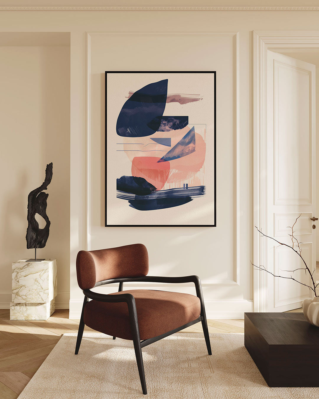 Organische vormen compositie – staand wanddecoratie kunstwerk